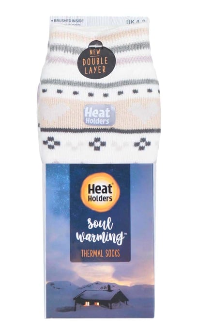 Ladies Fairisle Nordic Vinter halkfria termiska tofflor strumpor - Image 2