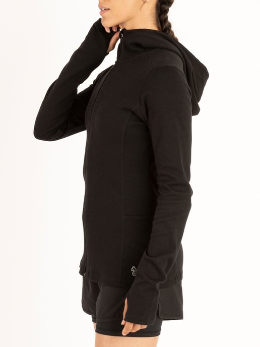 Luke 1977 Womens Barbell Workout Zip Hoodie in Black
