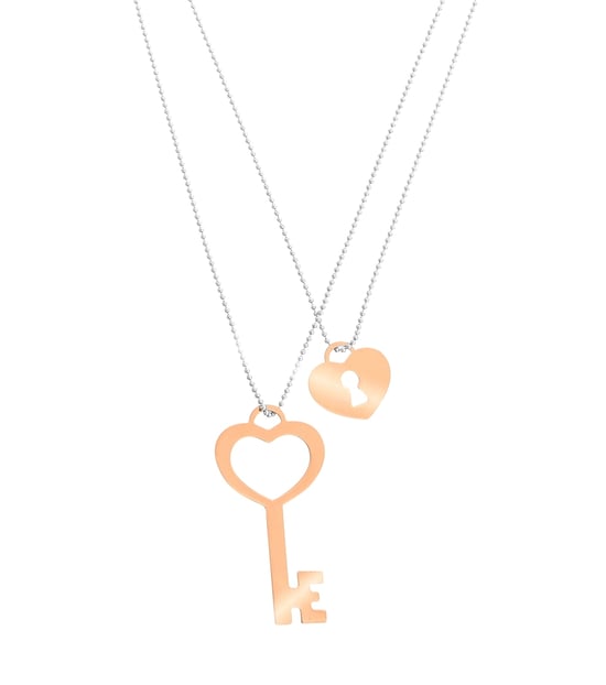 Orphelia 'Izabella' Women's 925 Sterling Silver Necklace - Silver/Rose ZK-7185 - Image 4