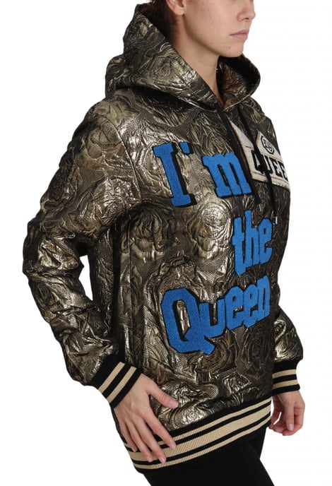 Dolce & Gabbana Jag är Drottningen Jaquard Guld Sweatshirt Hoodie - Image 5