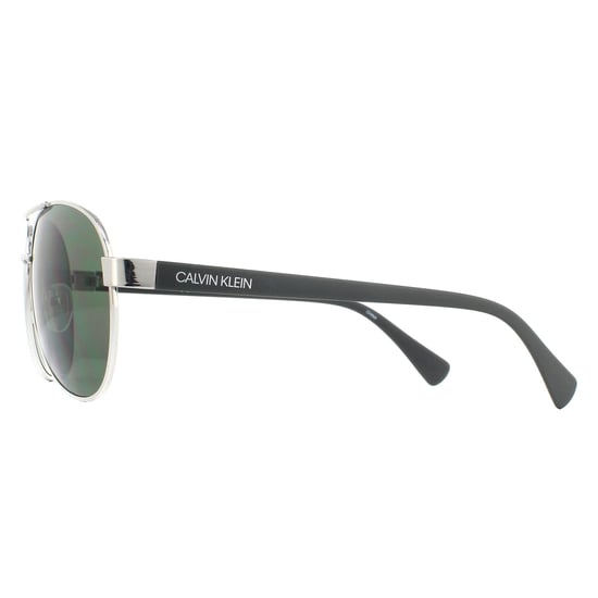 Calvin Klein Aviator Mens Silver Green Sunglasses