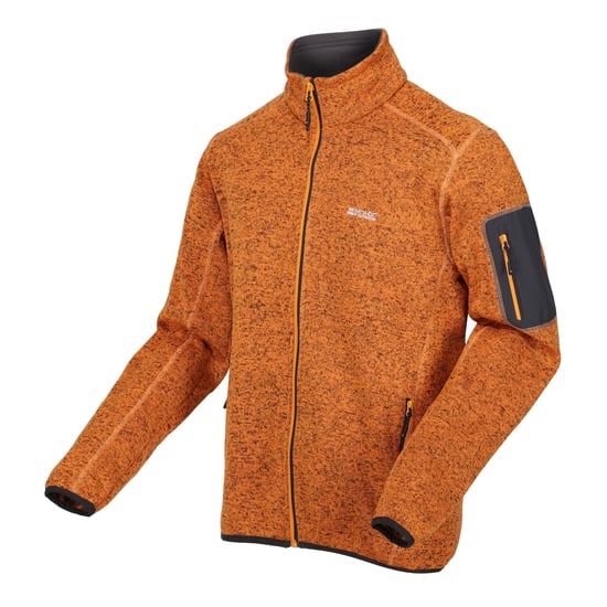 Regatta Mens Newhill Marl Full Zip Fleece Jacket (Orange Pepper)