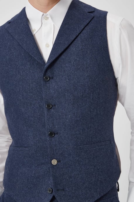 Uptown Slim Fit Navy Wool Waistcoat