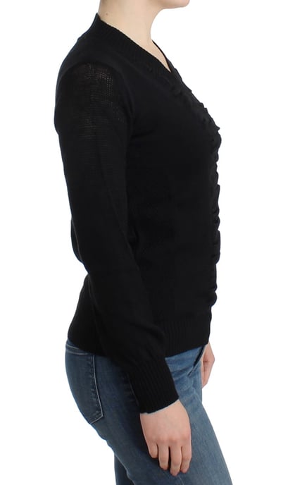 Costume National Women's Black V-neck wool sweater