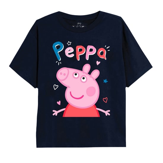 Peppa Pig Girls Classic Doodle T-Shirt (Navy)