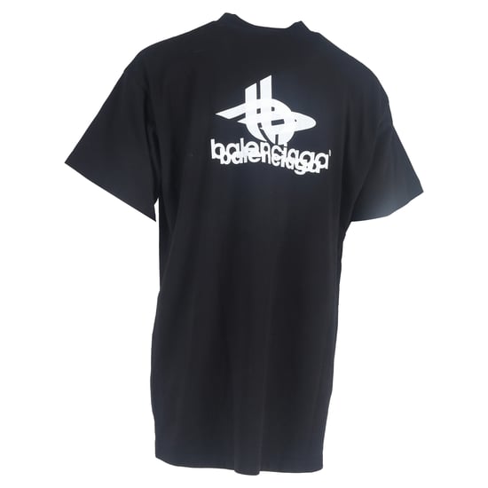 Balenciaga Logotryckt Mock Neck T-shirt i Svart Bomull - Image 3