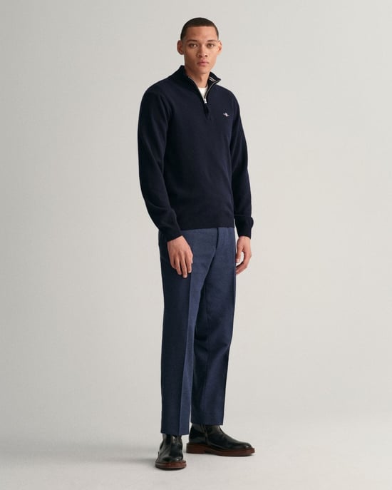 GANT Mens Superfine Lambswool Half Zip Cardigan - Image 4