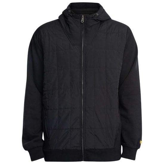 Lyle & Scott Hybrid Quilted Black Zip-Up Hoodie - Image 1