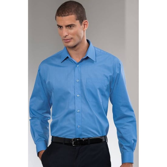 Russell Collection Mens Long Sleeve Shirt (Corporate Blue)