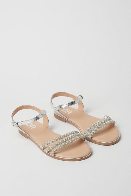 Wide Fit Fern Embellished Flat Sandals - Image 3