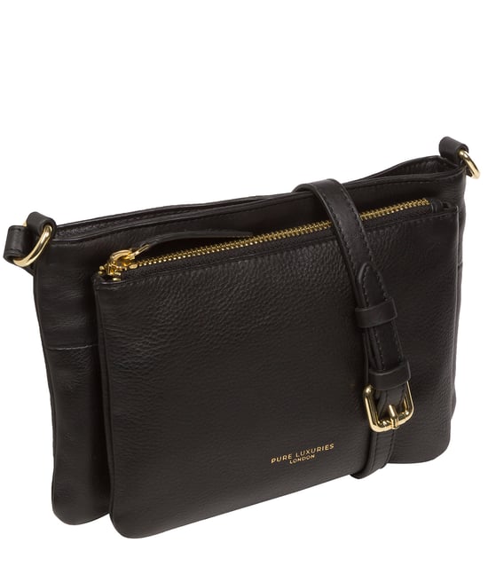'Jess' Black Nappa Leather Cross Body Bag