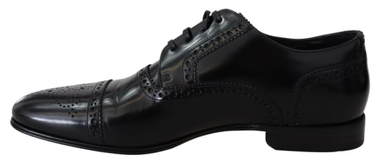 Dolce & Gabbana Black Leather Men's Derby Formal Loafers Shoes