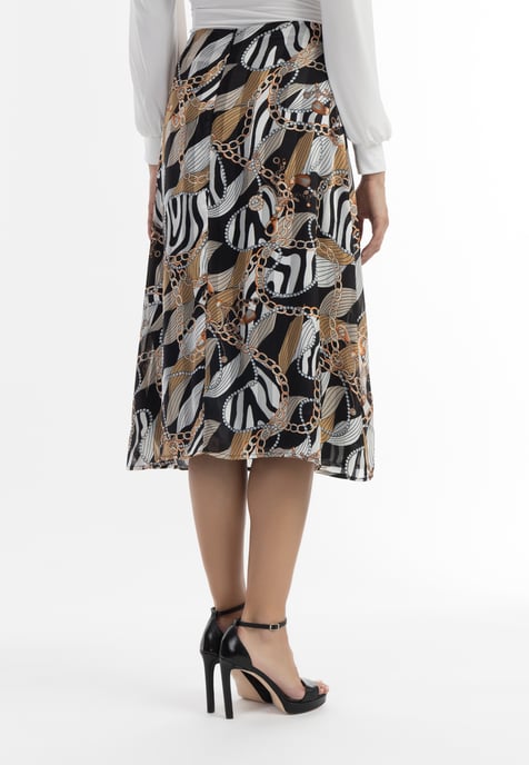 faina midi skirt with allover print caneva