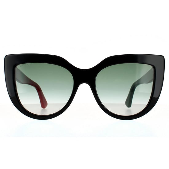 Gucci Cat Eye Womens Black With Red and Green Green Gradient Sunglasses