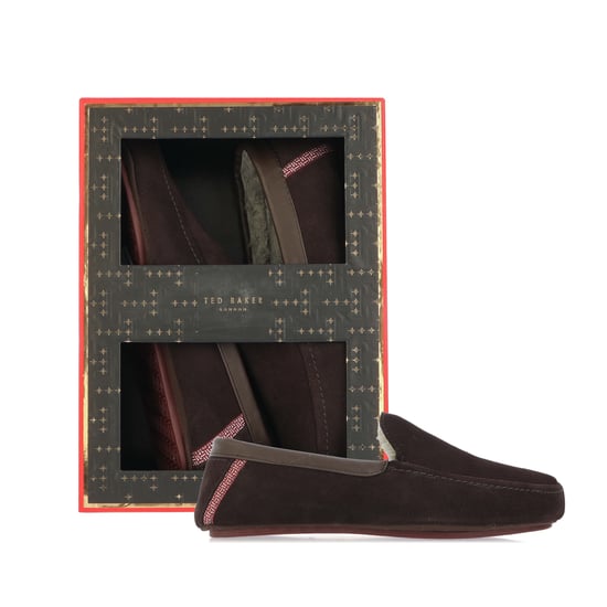 Men's Ted Baker Vallant Moccasin Slipper in Brown - Image 1