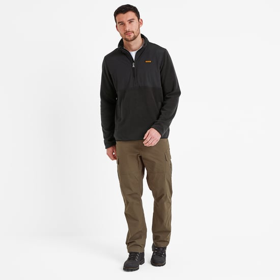 Herwick Mens Quarter Zip Fleece Black/Washed Black