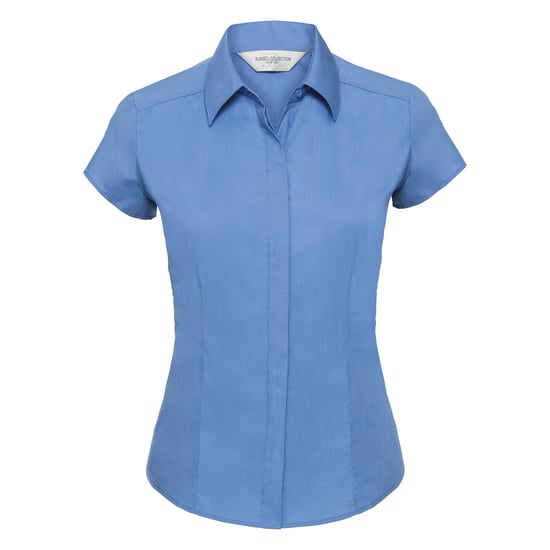 Russell Collectie Damesmuts Polycotton Makkelijk te onderhouden Gepast Poplin Shirt (Bedrijfsblauw) - Image 1