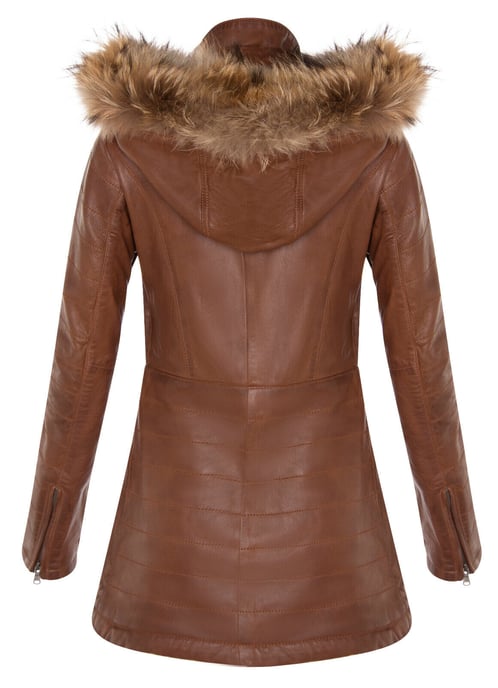 Women's slim fit leather park bag with hooded top - Northam