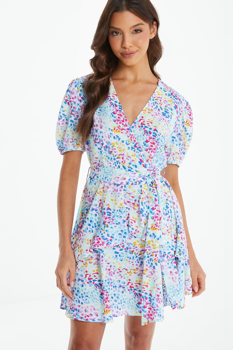 Multicoloured Animal Print Skater Mini Dress