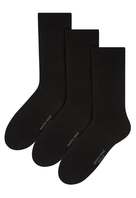Steven - 3 Pairs Multipack Mens Original Merino Wool Socks - Black - Image 1