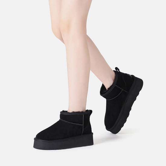 EVER AU Women Heron Ultra Mini Platform Boots - Black
