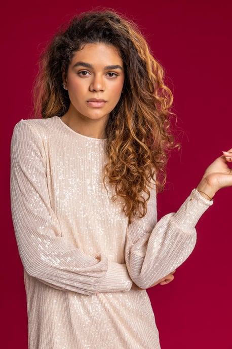 Sequin Embellished Tunic Dress - Image 4