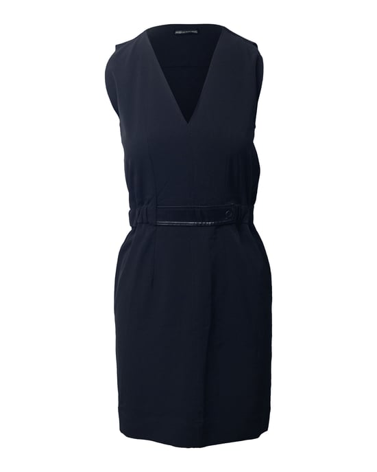 Balenciaga V-ringad klänning i svart triacetat - Image 1