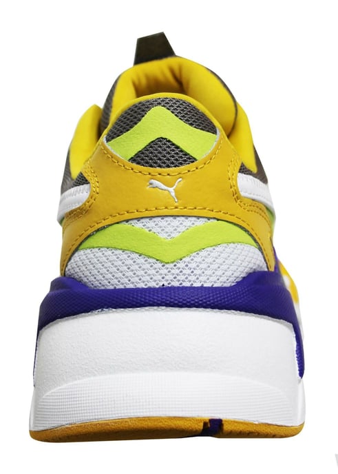 Puma RS-X3 Level Up White Leather Low Lace Up Mens Running Trainers 373169 01