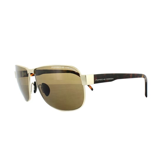 Porsche Design Sunglasses P8633 B Light Gold Havana Brown
