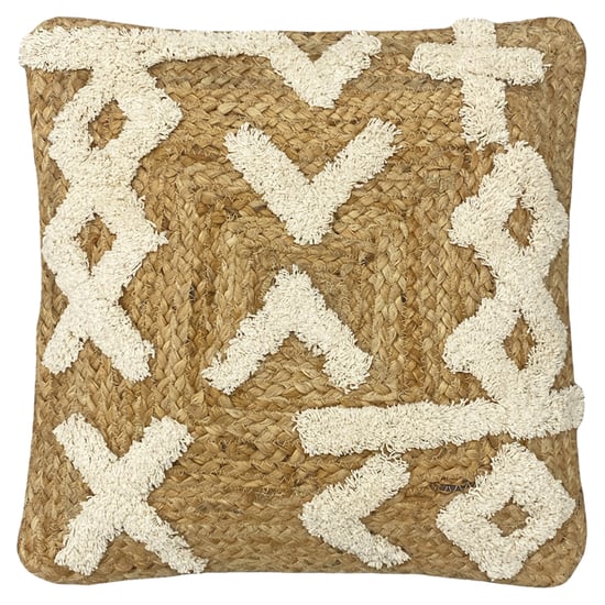 Camfa Braided Jute Cotton Tufted Cushion Cover - Image 1