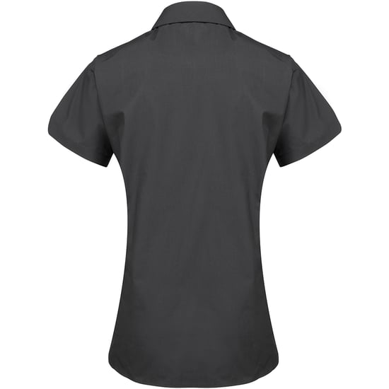 Premier Dames/dames Supreme Heavy Poplin Werkhemd met lange mouwen (Zwart) - Image 2