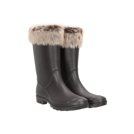 Mountain Warehouse Womens/Ladies Faux Fur Lined Wellington Boots (Beige)
