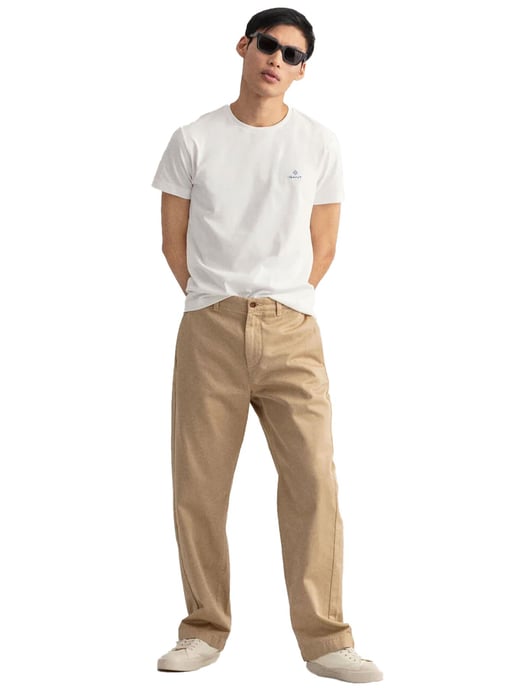 Gant | T-shirt med rund hals för män med kontrasterad logotyp - Vit - Image 4