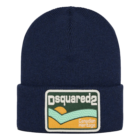 Dsquared2 Canadian Heritage Beanie in Navy Blue