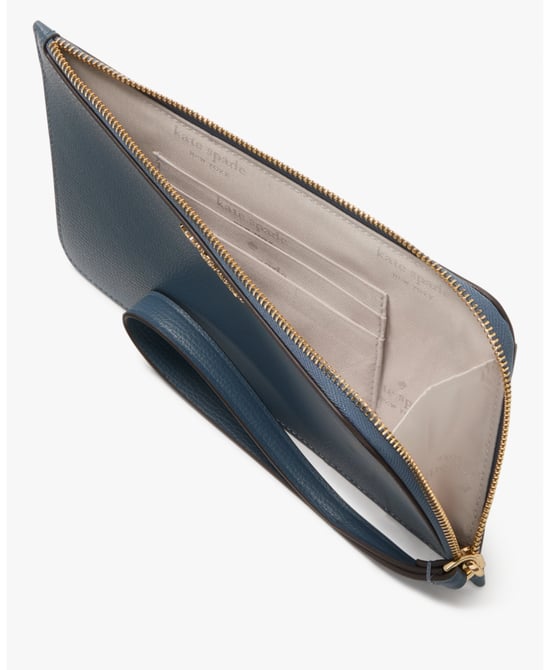 Lucy Refined Grain Leather Medium L-Zip Wristlet