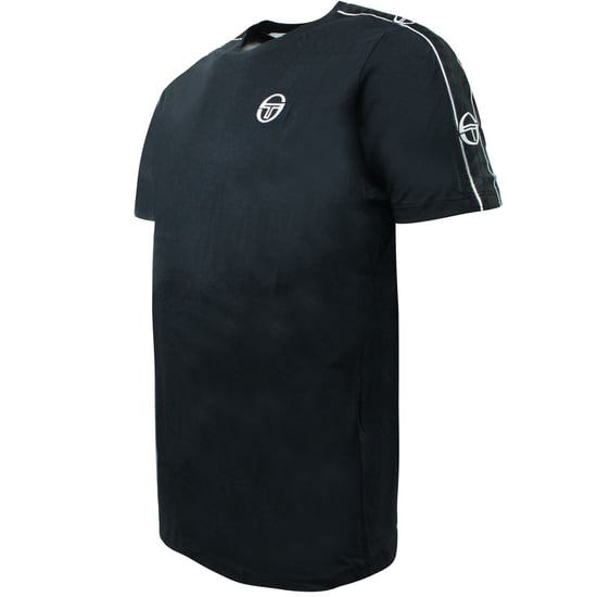 Sergio Tacchini Mens Feather T-Shirt Taped Logo Top Black 38536 166 - Image 1