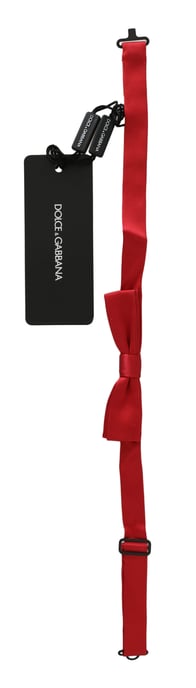 Dolce & Gabbana Red 100% Silk Slim Adjustable Neck Papillon Bow Men's Tie - Image 2