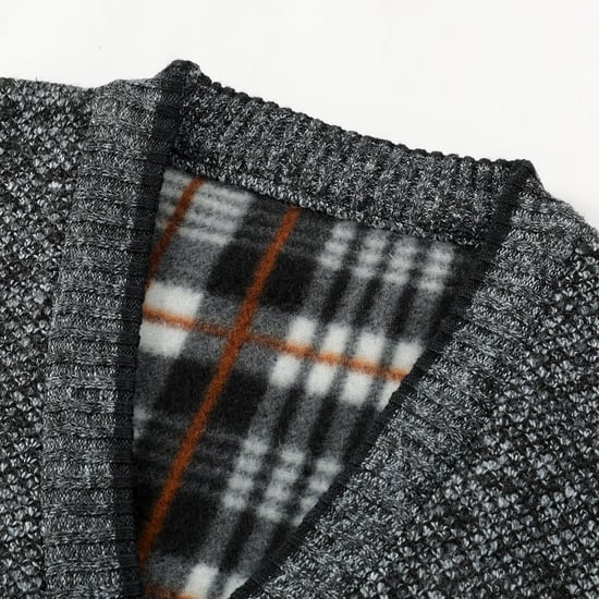 Herenvest met opstaande kraag en knoop met twee zakken voor de winter, donkergrijs - Image 4