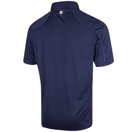 Island Green Mens Topstitched Golf Polo Shirt (Navy) - Image 2