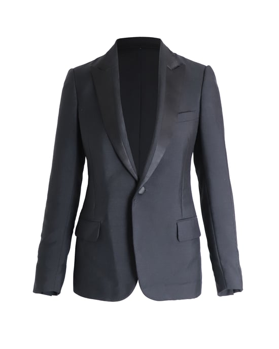 Dior Enknäppt Blazer i Svart Ull - Image 1