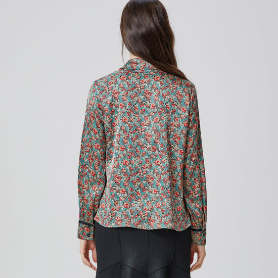 Ascot-tie flower print shirt - Image 4