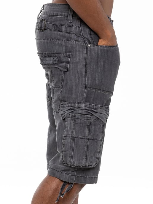 Enzo Heren Cargo Combat Denim Short - Image 3