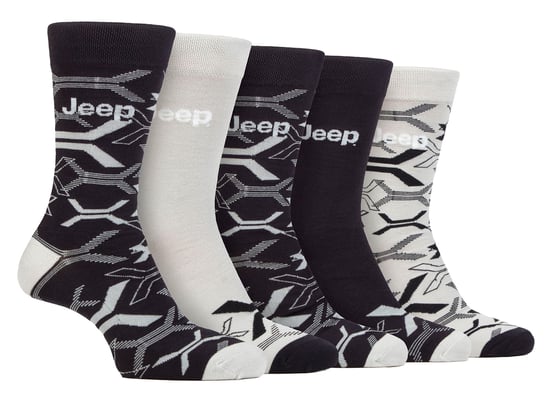 Mens Bamboo Dress Socks | Jeep | 5 Pack Breathable Leisure Socks for Everyday Wear - Navy / Grey - Image 1