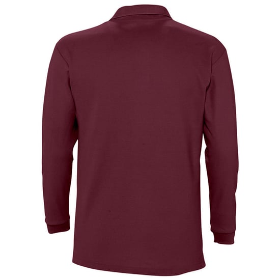 SOLS Heren-Winter II Poloshirt met lange mouwen van Piqué katoen (Bourgondië) - Image 2