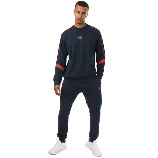 Men's Umbro Diamond Taped Sweatshirt in Navy - Image 3