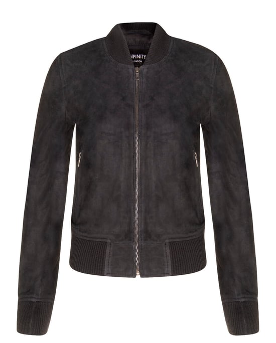 Womens Classic MA-1 Suede Bomber Jacket-Newbury