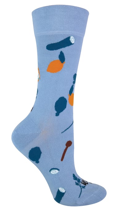 TALKIE SOCKS - Mens & Ladies Novelty Cotton Blue Vegetable Vegan Socks - Image 1