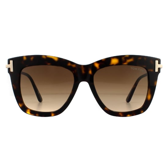 Tom Ford Square Womens Mörk Havanna Brun Gradient Solglasögon - Image 1