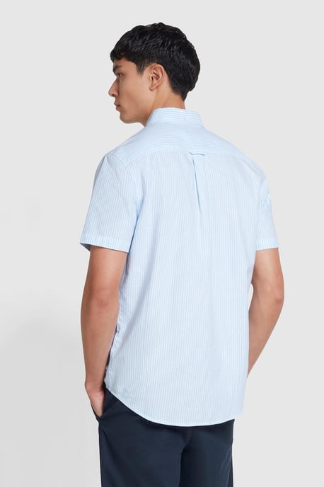 Brewer Stripe Short Sleeve Shirt Light Blue - Image 2