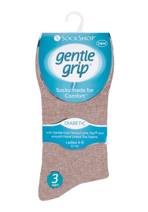 Gentle Grip - 6 paar diabetische damessokken - Brown 39 - Image 2